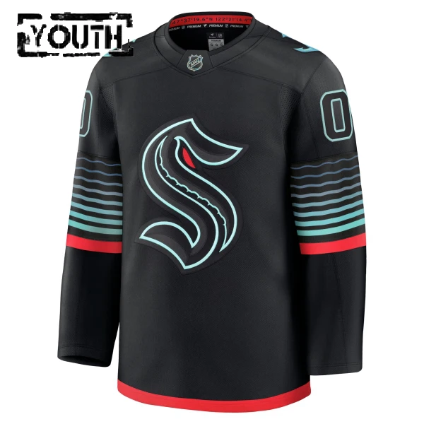Fanatics Seattle Kraken Personalisiert 25/26 Alternate Premium Trikot - Kinder (Schwarz)