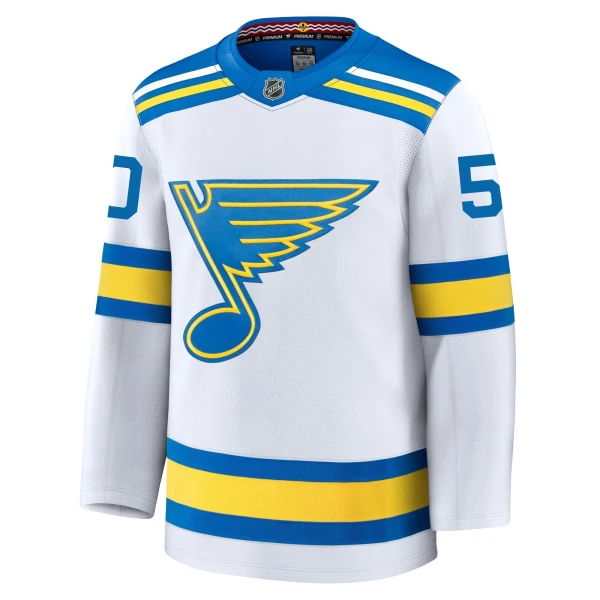 Fanatics St. Louis Blues Jordan Binnington 25/26 Away Premium Trikot - Herren (Weiss)