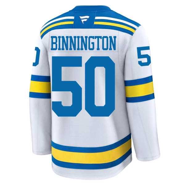 Fanatics St. Louis Blues Jordan Binnington 25/26 Away Premium Trikot - Herren (Weiss)