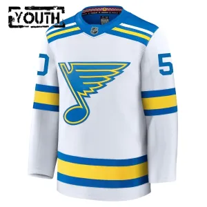 Fanatics St. Louis Blues Jordan Binnington 25/26 Away Premium Trikot - Kinder (Weiss)