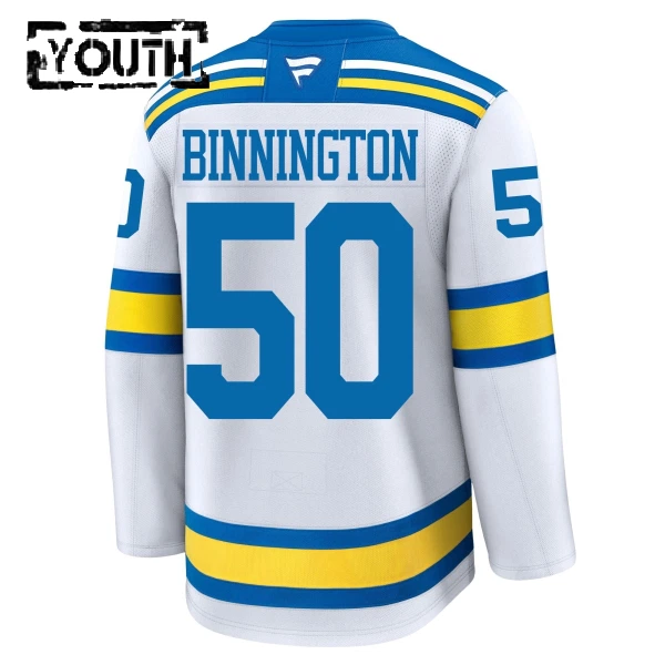 Fanatics St. Louis Blues Jordan Binnington 25/26 Away Premium Trikot - Kinder (Weiss)