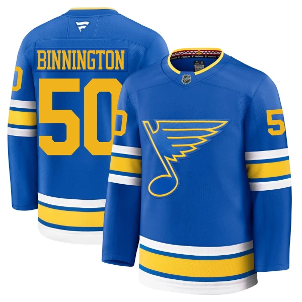 Fanatics St. Louis Blues Jordan Binnington 25/26 Home Premium Trikot - Herren (Blau)