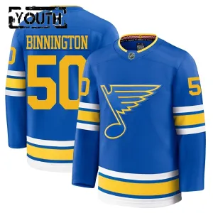 Fanatics St. Louis Blues Jordan Binnington 25/26 Home Premium Trikot - Kinder (Blau)