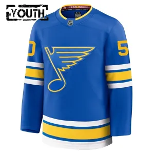 Fanatics St. Louis Blues Jordan Binnington 25/26 Home Premium Trikot - Kinder (Blau)