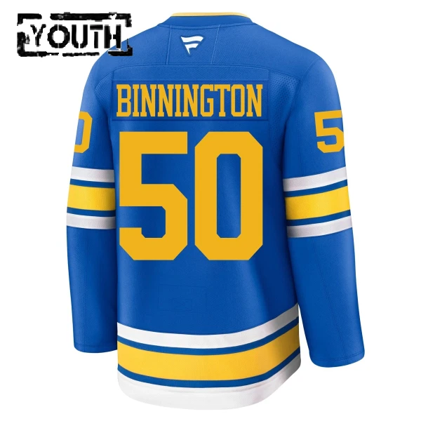 Fanatics St. Louis Blues Jordan Binnington 25/26 Home Premium Trikot - Kinder (Blau)