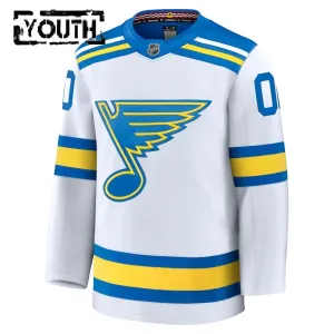 Fanatics St. Louis Blues Personalisiert 25/26 Away Premium Trikot - Kinder (Weiss)