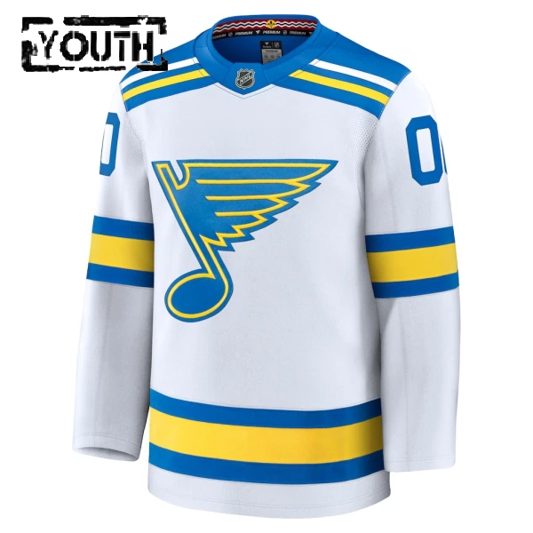 Fanatics St. Louis Blues Personalisiert 25/26 Away Premium Trikot - Kinder (Weiss)