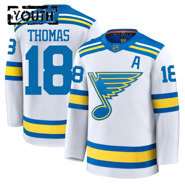 Fanatics St. Louis Blues Robert Thomas 25/26 Away Premium Trikot - Kinder (Weiss)
