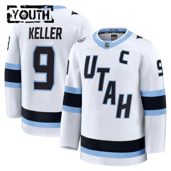 Fanatics Utah Hockey Club Clayton Keller Away Premium Trikot - Kinder (Weiss)