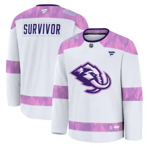 Fanatics Utah Hockey Club Hockey Fights Cancer Personalisiert Practice Trikot - Herren (Weiss)