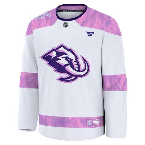 Fanatics Utah Hockey Club Hockey Fights Cancer Personalisiert Practice Trikot - Herren (Weiss)
