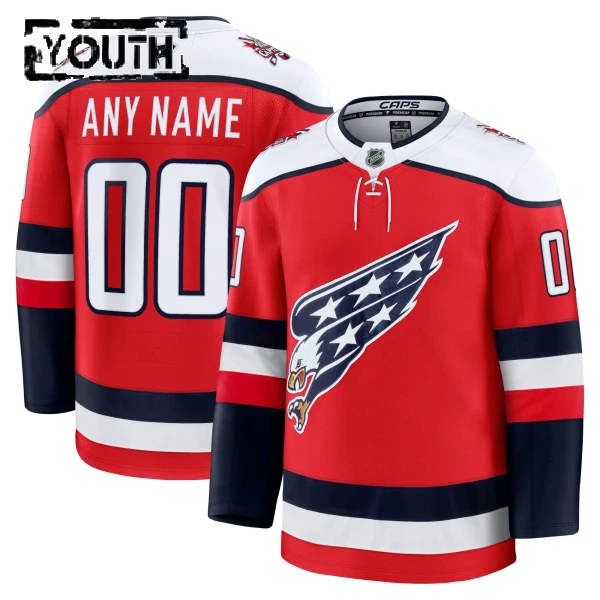Fanatics Washington Capitals Personalisiert 25/26 Alternate Premium Trikot - Kinder (Rot)