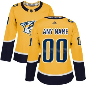 Adidas Nashville Predators Personalisiert Authentic Trikot - Dame (Gold) Adidas Nashville Predators Personalisiert Authentic Trikot - Dame (Gold)