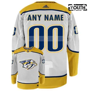 Adidas Nashville Predators Personalisiert Trikot - Kinder (Weiss) Adidas Nashville Predators Personalisiert Trikot - Kinder (Weiss)