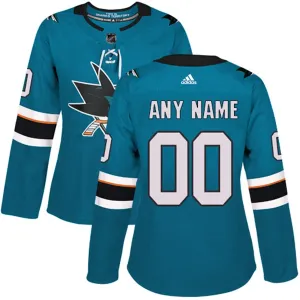 Adidas San Jose Sharks Personalisiert Authentic Trikot - Dame Adidas San Jose Sharks Personalisiert Authentic Trikot - Dame