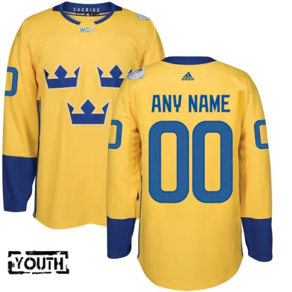 Schweden Personalisiert Premier Trikot - Kinder (Gelb)