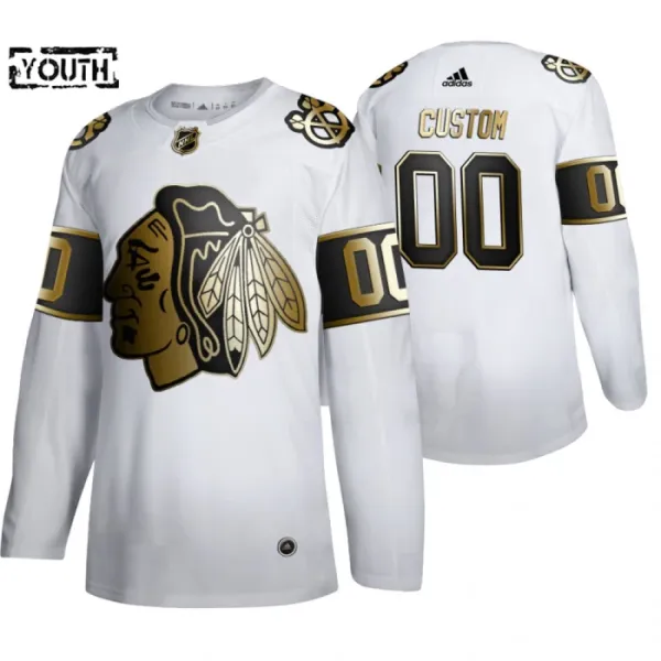 Adidas Chicago Blackhawks Personalisiert Golden Edition Authentic Trikot - Kinder (Weiss) Adidas Chicago Blackhawks Personalisiert Golden Edition Authentic Trikot - Kinder (Weiss)