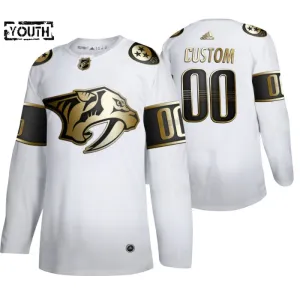 Adidas Nashville Predators Personalisiert Golden Edition Authentic Trikot - Kinder (Weiss) Adidas Nashville Predators Personalisiert Golden Edition Authentic Trikot - Kinder (Weiss)