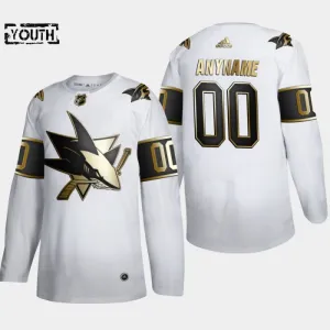 Adidas San Jose Sharks Personalisiert Golden Edition Authentic Trikot - Kinder (Weiss) Adidas San Jose Sharks Personalisiert Golden Edition Authentic Trikot - Kinder (Weiss)