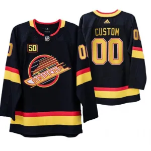 Adidas Vancouver Canucks Flying Skate Personalisiert 50 Jahre Jubiläum Authentic Trikot - Herren (Schwarz) Adidas Vancouver Canucks Flying Skate Personalisiert 50 Jahre Jubiläum Authentic Trikot - Herren (Schwarz)