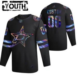 Dallas Stars Personalisiert Iridescent Holographic Authentic Trikot - Kinder (Schwarz) Dallas Stars Personalisiert Iridescent Holographic Authentic Trikot - Kinder (Schwarz)