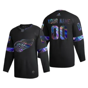 Detroit Red Wings Personalisiert Iridescent Holographic Authentic Trikot - Herren (Schwarz) Detroit Red Wings Personalisiert Iridescent Holographic Authentic Trikot - Herren (Schwarz)