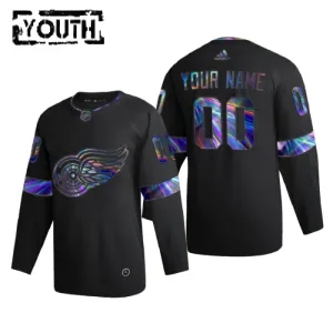 Detroit Red Wings Personalisiert Iridescent Holographic Authentic Trikot - Kinder (Schwarz) Detroit Red Wings Personalisiert Iridescent Holographic Authentic Trikot - Kinder (Schwarz)