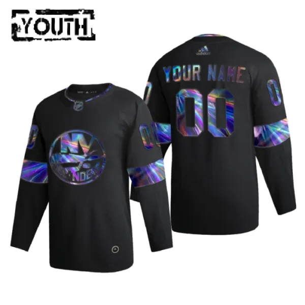 New York Islanders Personalisiert Iridescent Holographic Authentic Trikot - Kinder (Schwarz) New York Islanders Personalisiert Iridescent Holographic Authentic Trikot - Kinder (Schwarz)