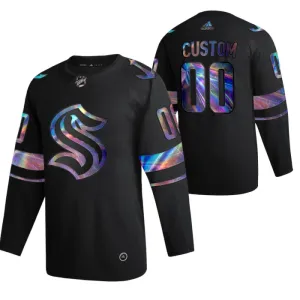 Seattle Kraken Personalisiert Iridescent Holographic Authentic Trikot - Herren (Schwarz) Seattle Kraken Personalisiert Iridescent Holographic Authentic Trikot - Herren (Schwarz)