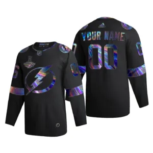Tampa Bay Lightning Personalisiert Iridescent Holographic Authentic Trikot - Herren (Schwarz) Tampa Bay Lightning Personalisiert Iridescent Holographic Authentic Trikot - Herren (Schwarz)