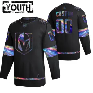 Vegas Golden Knights Personalisiert Iridescent Holographic Authentic Trikot - Kinder (Schwarz) Vegas Golden Knights Personalisiert Iridescent Holographic Authentic Trikot - Kinder (Schwarz)