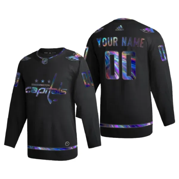 Washington Capitals Personalisiert Iridescent Holographic Authentic Trikot - Herren (Schwarz) Washington Capitals Personalisiert Iridescent Holographic Authentic Trikot - Herren (Schwarz)