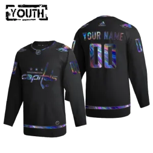 Washington Capitals Personalisiert Iridescent Holographic Authentic Trikot - Kinder (Schwarz) Washington Capitals Personalisiert Iridescent Holographic Authentic Trikot - Kinder (Schwarz)