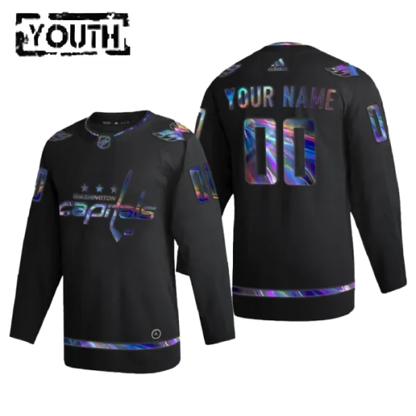 Washington Capitals Personalisiert Iridescent Holographic Authentic Trikot - Kinder (Schwarz) Washington Capitals Personalisiert Iridescent Holographic Authentic Trikot - Kinder (Schwarz)