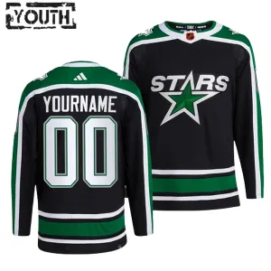 Adidas Dallas Stars Personalisiert 22/23 Reverse Retro 2.0 Authentic Trikot - Kinder (Schwarz)