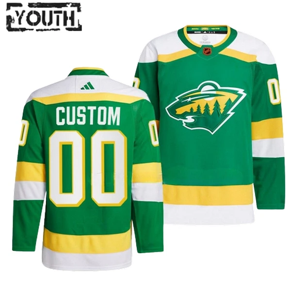 Adidas Minnesota Wild Personalisiert 22/23 Reverse Retro 2.0 Authentic Trikot - Kinder (Grün) Adidas Minnesota Wild Personalisiert 22/23 Reverse Retro 2.0 Authentic Trikot - Kinder (Grün)