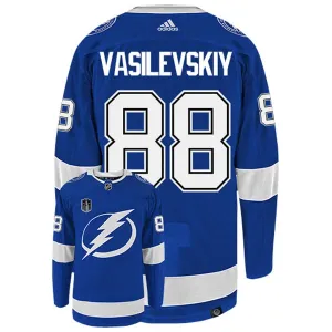 Adidas Tampa Bay Lightning Andrei Vasilevskiy 88 Stanley Cup 2022 Authentic Trikot - Herren (Blau)