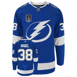 Adidas Tampa Bay Lightning Brandon Hagel 38 Stanley Cup 2022 Authentic Trikot - Herren (Blau)