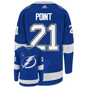 Adidas Tampa Bay Lightning Brayden Point 21 Stanley Cup 2022 Authentic Trikot - Herren (Blau)