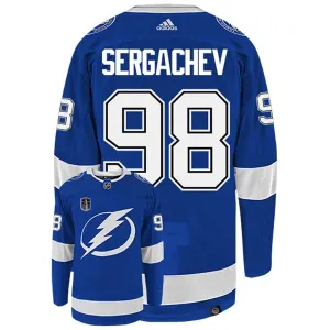 Adidas Tampa Bay Lightning Mikhail Sergachev 98 Stanley Cup 2022 Authentic Trikot - Herren (Blau)