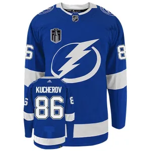 Adidas Tampa Bay Lightning Nikita Kucherov 86 Stanley Cup 2022 Authentic Trikot - Herren (Blau)