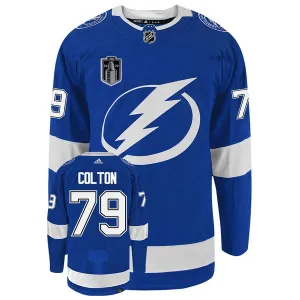 Adidas Tampa Bay Lightning Ross Colton 79 Stanley Cup 2022 Authentic Trikot - Herren (Blau)