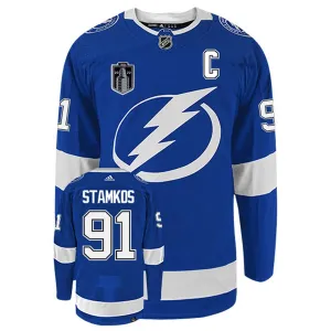 Adidas Tampa Bay Lightning Steven Stamkos 91 Stanley Cup 2022 Authentic Trikot - Herren (Blau)