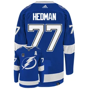 Adidas Tampa Bay Lightning Victor Hedman 77 Stanley Cup 2022 Authentic Trikot - Herren (Blau)