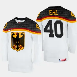Deutschland Alexander Ehl 40 IIHF World Championship 2023 Trikot - Herren (Weiss)
