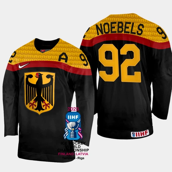 Deutschland Marcel Noebels 92 IIHF World Championship 2023 Trikot - Herren (Schwarz) Deutschland Marcel Noebels 92 IIHF World Championship 2023 Trikot - Herren (Schwarz)