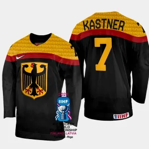 Deutschland Maximilian Kastner 7 IIHF World Championship 2023 Trikot - Herren (Schwarz)