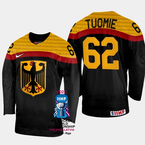 Deutschland Parker Tuomie 62 IIHF World Championship 2023 Trikot - Herren (Schwarz) Deutschland Parker Tuomie 62 IIHF World Championship 2023 Trikot - Herren (Schwarz)