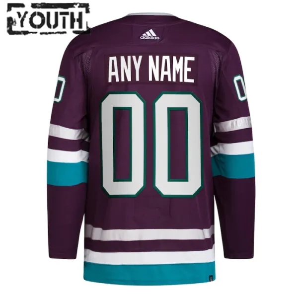Adidas Anaheim Ducks Personalisiert 30 Jahre Jubiläum 23/24 Alternate Authentic Trikot - Kinder (Lila)