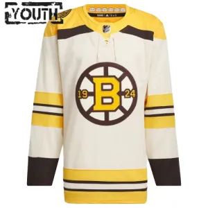 Adidas Boston Bruins Personalisiert 100 Jahre Jubiläum 23/24 Authentic Trikot - Kinder (Cream)